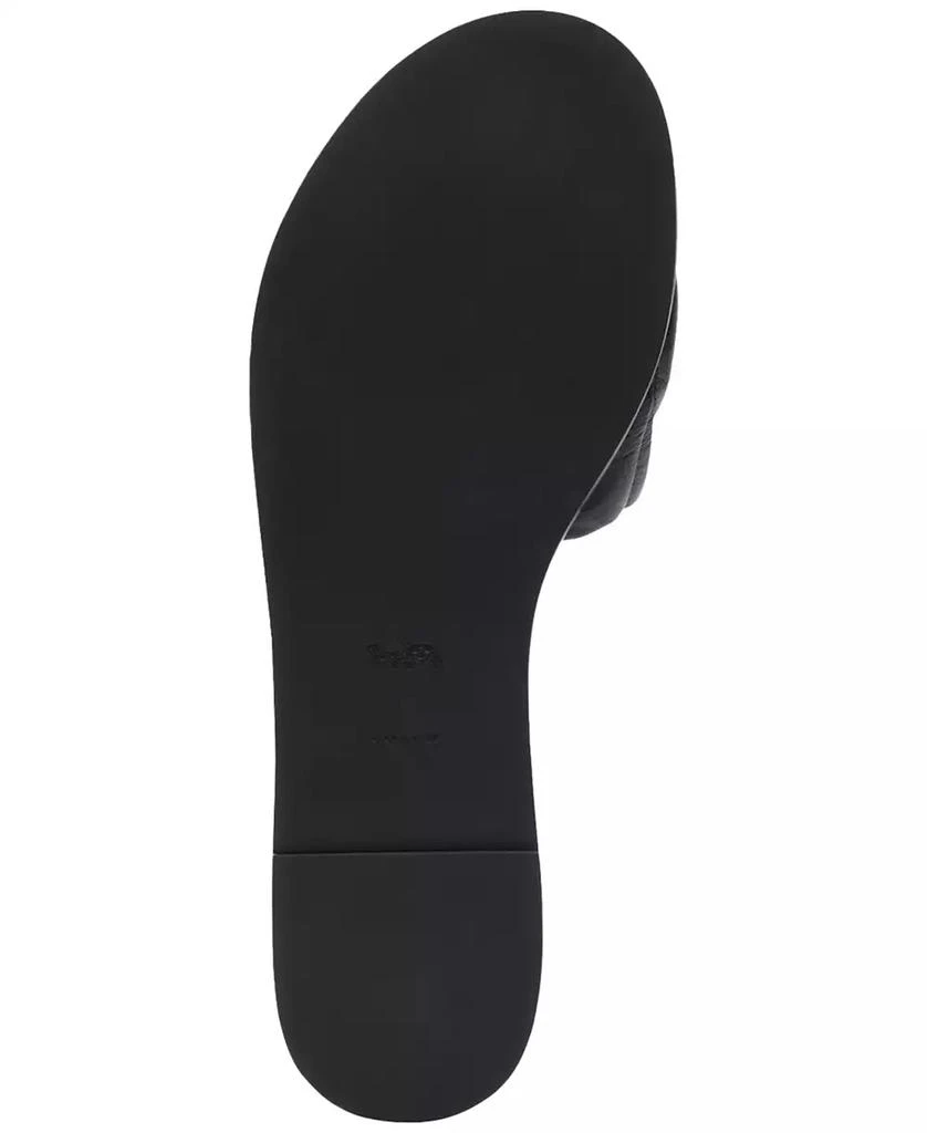 Coach Holly Quilted Puffy C Slide Flat Leather Sandals 5
