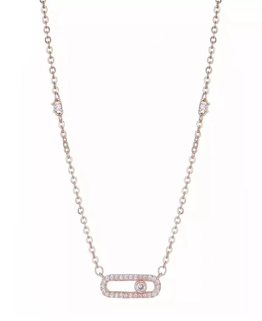 ADORNIA Rose Gold CZ Adjustable Dancing Stone Necklace