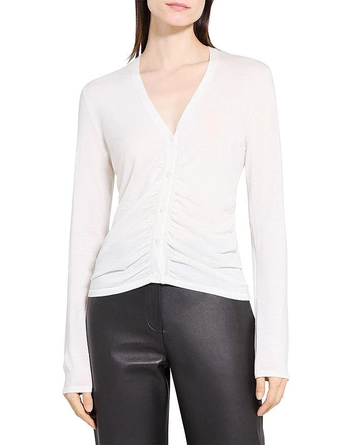 Theory Shirred Cardigan Sweater
