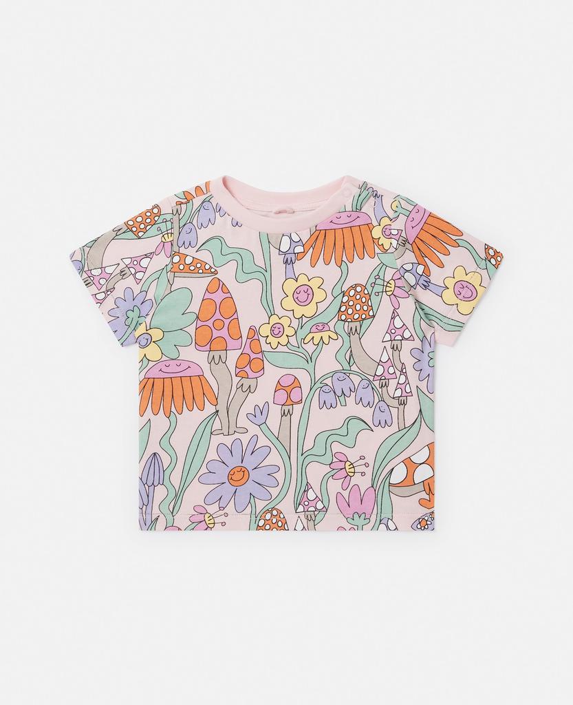 Stella McCartney Stella McCartney - Woodland Print Crewneck T-Shirt, Pink, Size: 18m