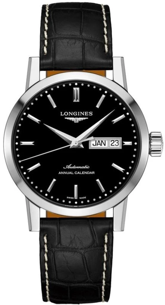 Longines Heritage 1832 Black Dial Black Leather Strap Men's Watch L4.827.4.52.0 1