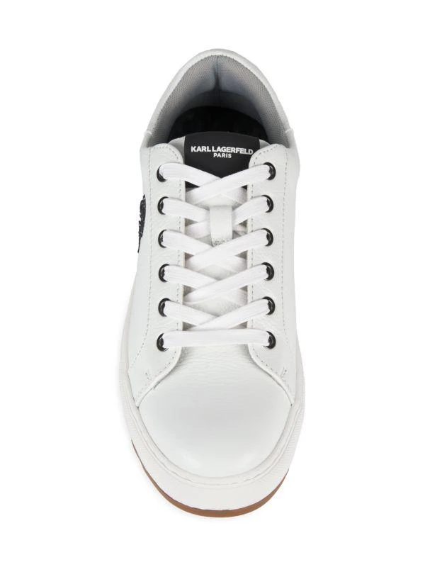 Karl Lagerfeld Paris Low-Top Leather Sawtooth Sneakers 5