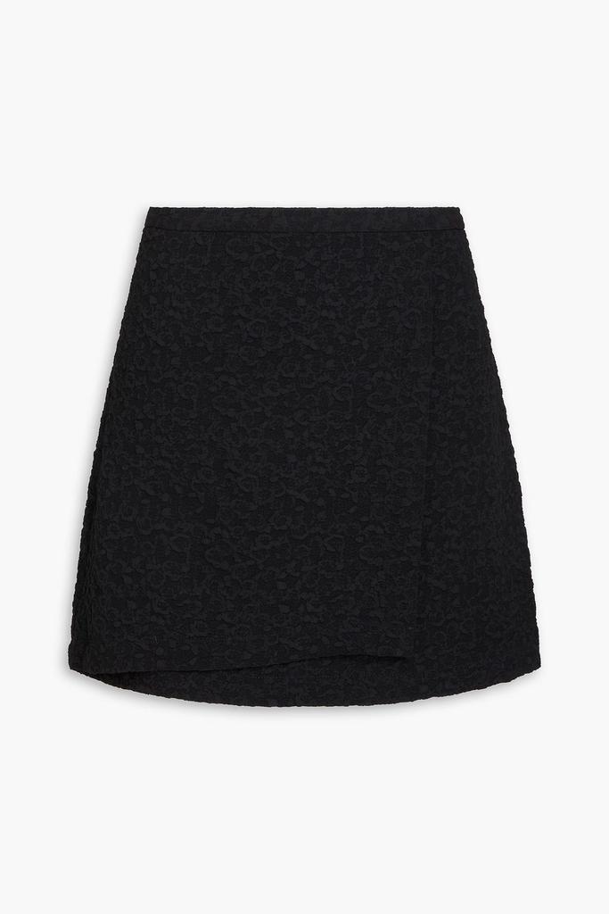 Ganni Wrap-effect jacquard mini skirt