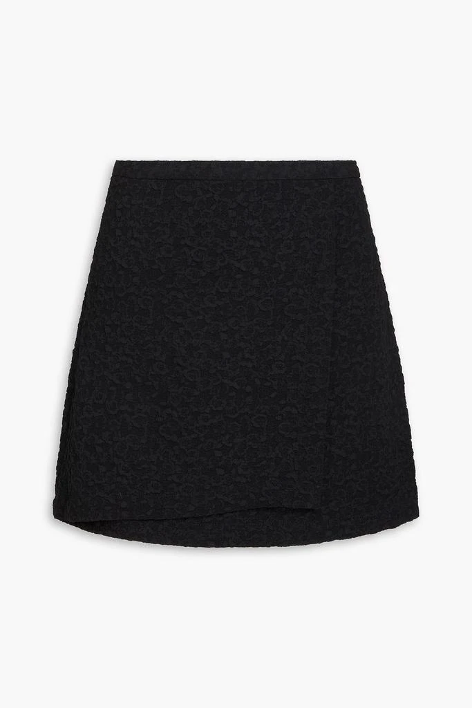 Ganni Wrap-effect jacquard mini skirt 1