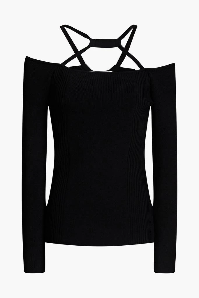 ROKSANDA Cold-shoulder ribbed-knit sweater 1