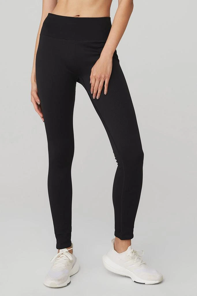 Alo Seamless High-Waist Ribbed Legging - Black 1