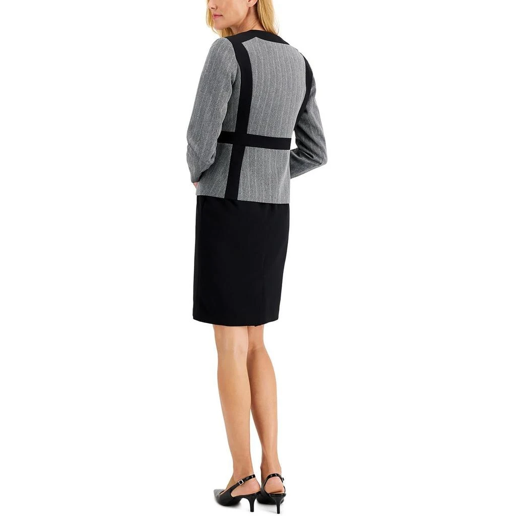 Le Suit Womens Herringbone Midi Dress Suit 2