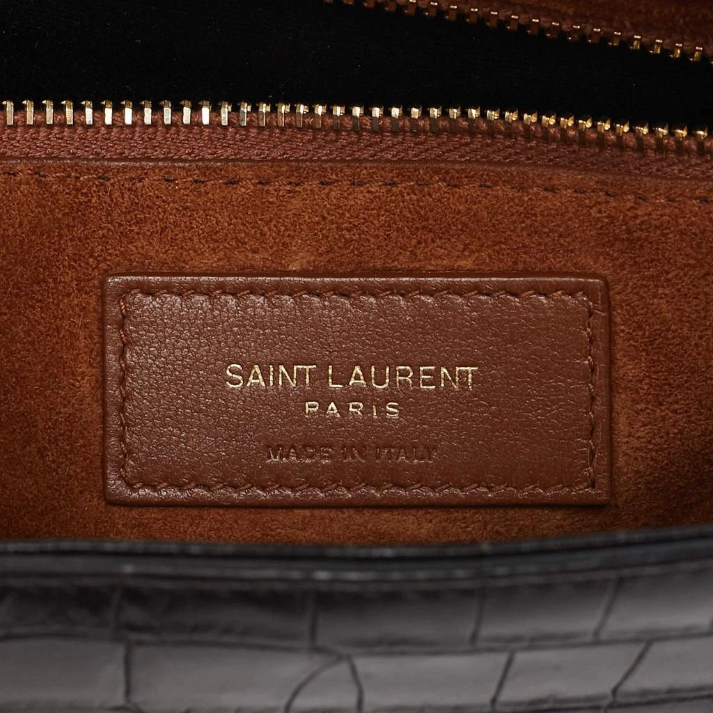Yves Saint Laurent Saint Laurent Black Croc Embossed Leather LE 5 À 7 Shoulder Bag 9