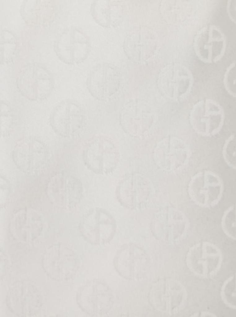 Giorgio Armani White Tie With All-Over Tonal Logo In Silk Man