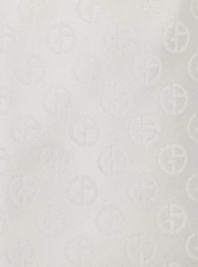 Giorgio Armani White Tie With All-Over Tonal Logo In Silk Man 2