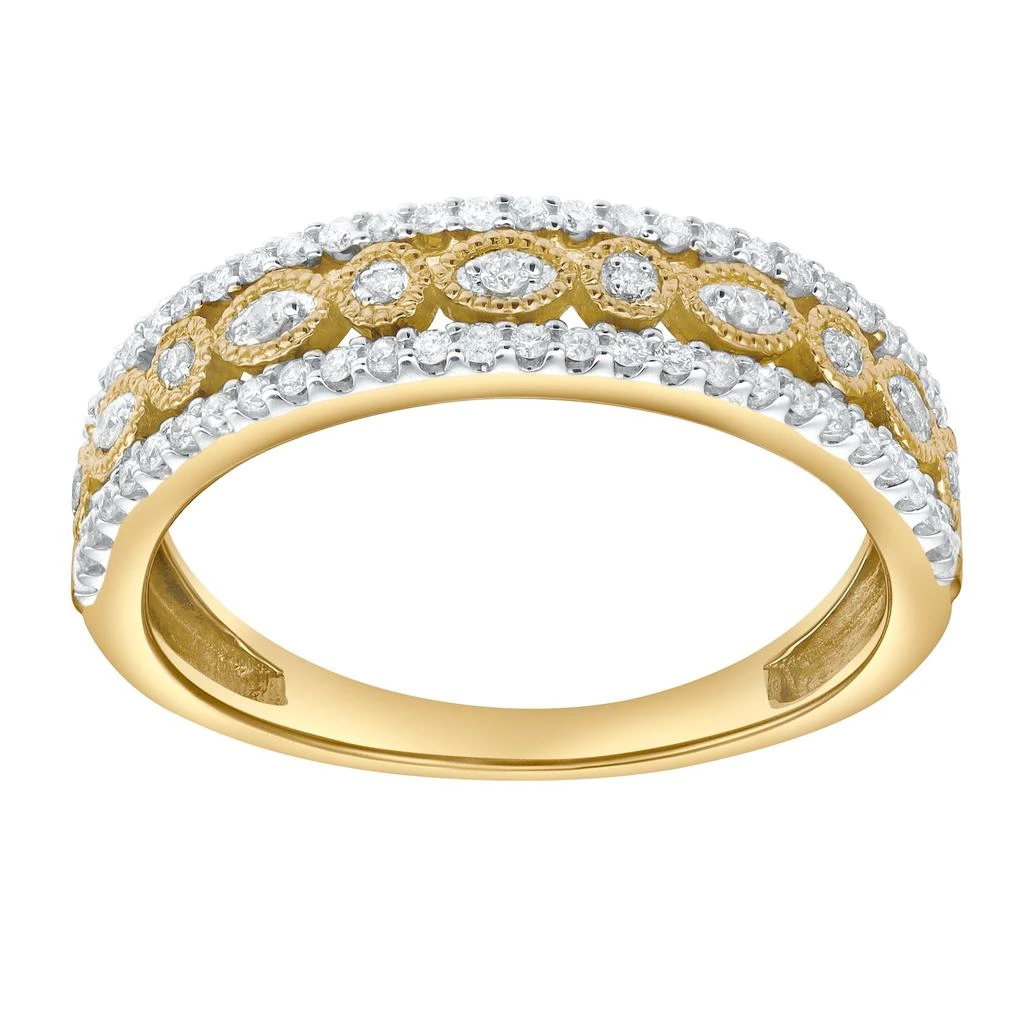 LuvMyJewelry Golden Mirage 0.25 Cts Natural Diamond Band 14K Gold Ring