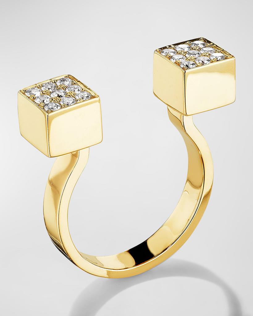 Mimi So 18K Yellow Gold In Between Square Pave Diamond Ring