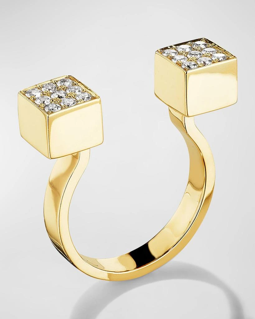 Mimi So 18K Yellow Gold In Between Square Pave Diamond Ring 2