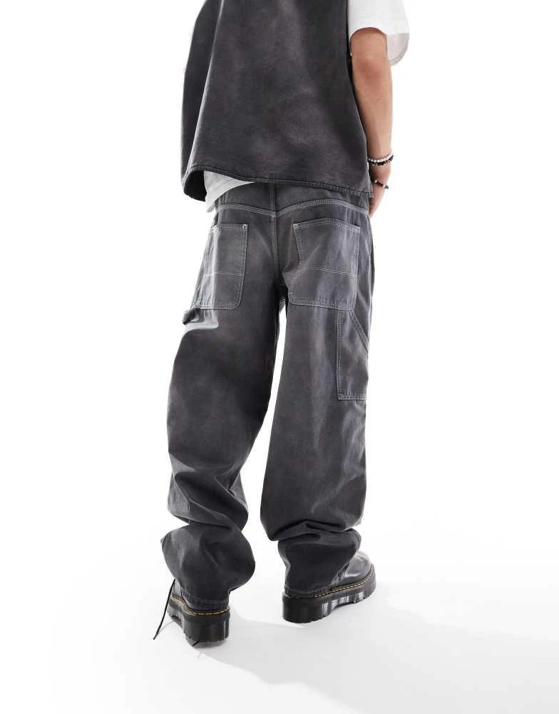 COLLUSION COLLUSION X002 baggy carpenter jeans in washed grey - LBLUE 3