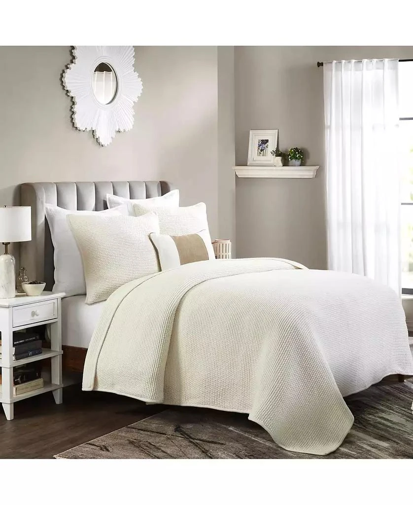 IHI Home Edgewood Cotton King Duvet Cover Set/3, Natural 2