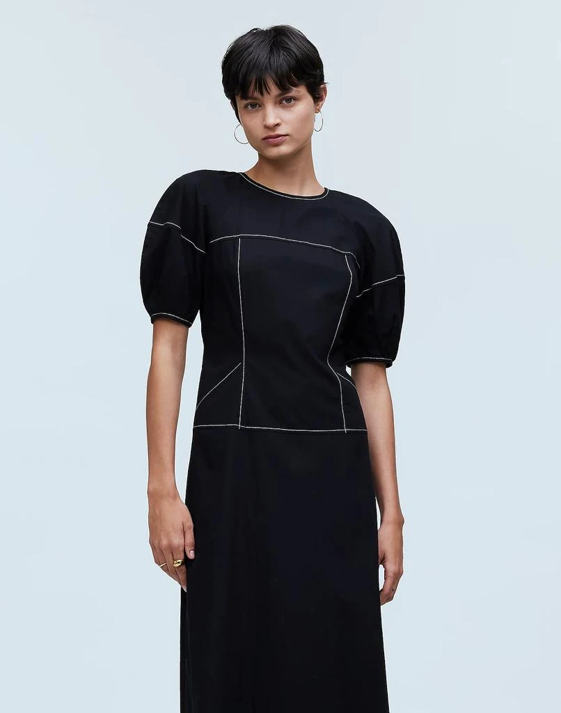 Madewell Puff-Sleeve Drop-Waist Midi Dress 2
