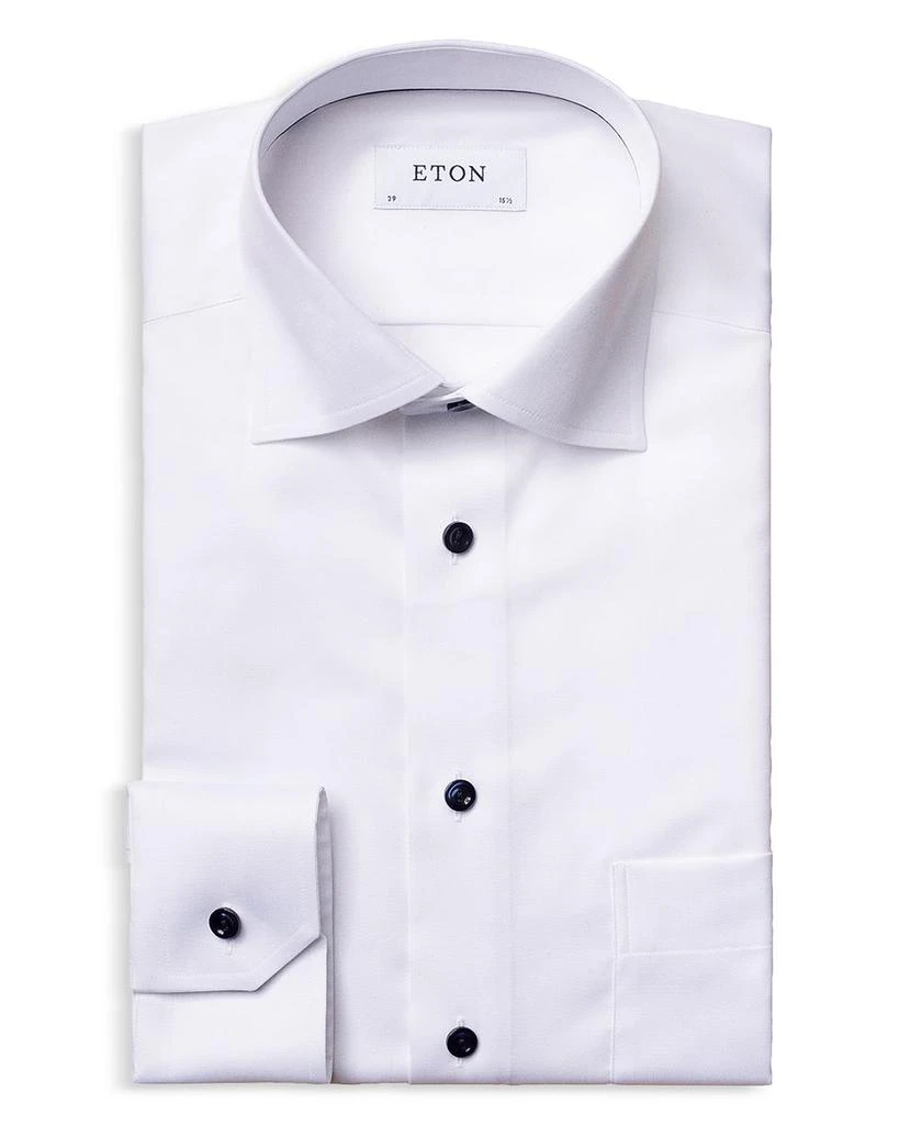 Eton Classic Fit Twill Shirt with Navy Details 1
