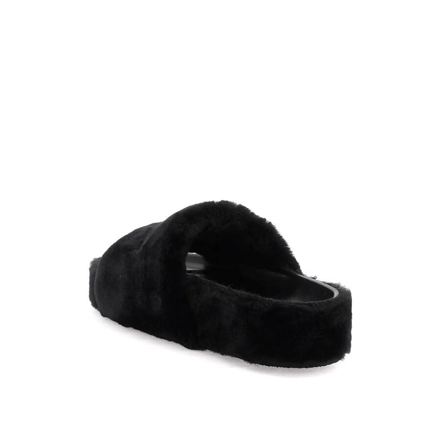 Stella McCartney Black Faux-Fur Slide Sandals 2