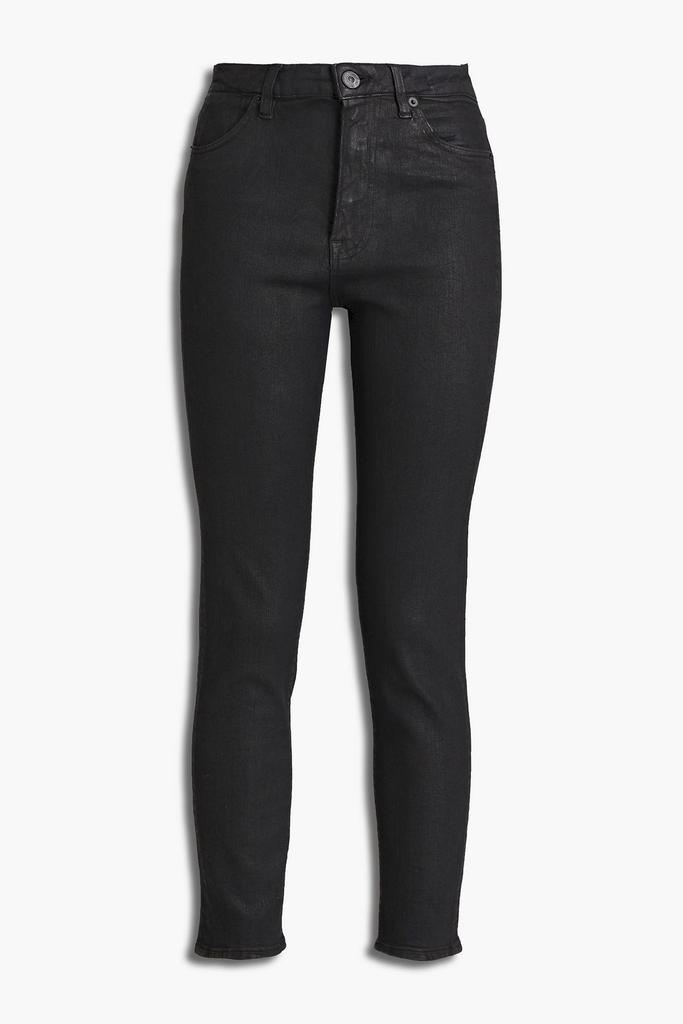 3 X 1 Channel Seam coated high-rise skinny jeans