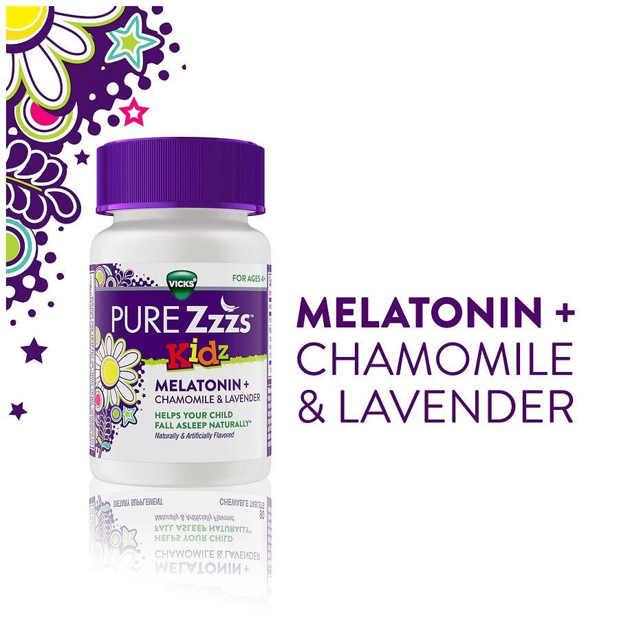 PURE Zzzs Kidz Melatonin Sleep Aid Chewable Tablets, Drug-Free & Non-Habit Forming Berry 3