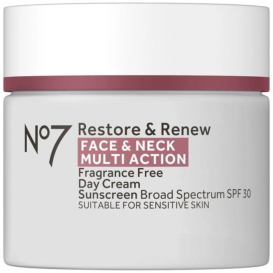 No7 Restore & Renew Face & Neck Multi Action Day Cream SPF 30 Fragrance Free 1