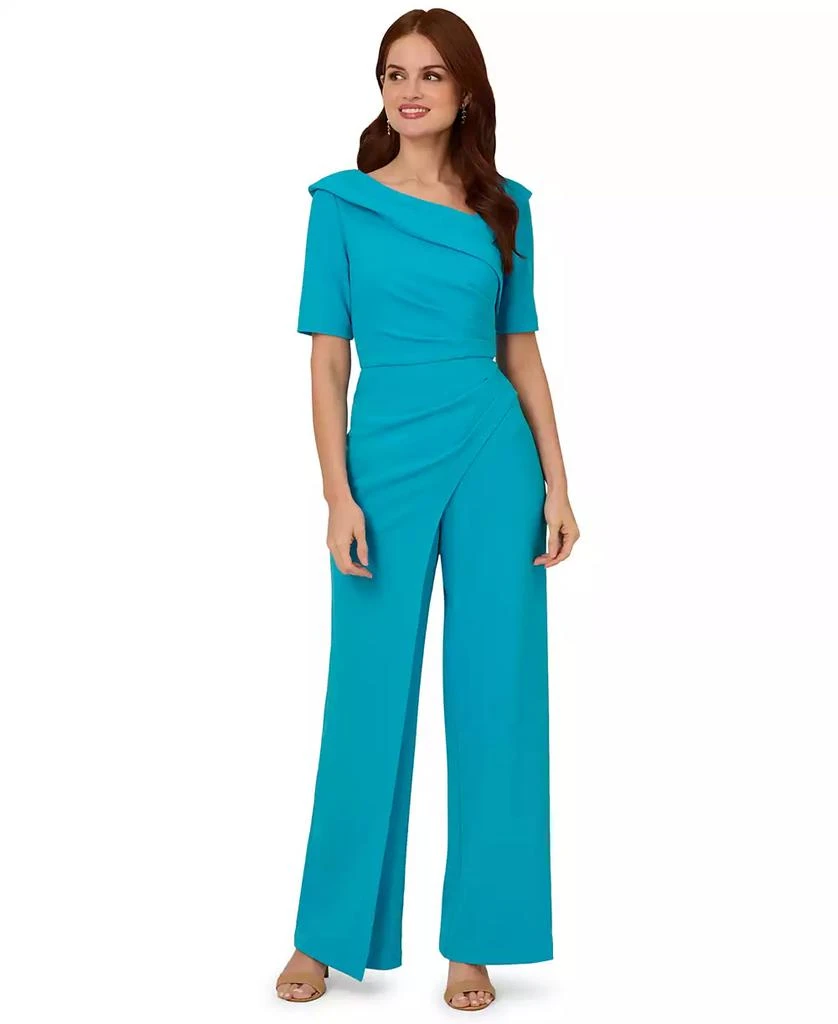 Adrianna Papell Women's Asymmetric Knit Crepe Jumpsuit 1