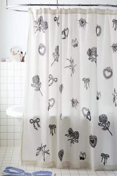 Urban Outfitters Tattoo Block Print Shower Curtain 1