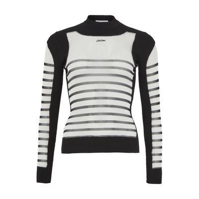 Jean Paul Gaultier The Mariniere long sleeves mix mesh pullover 1