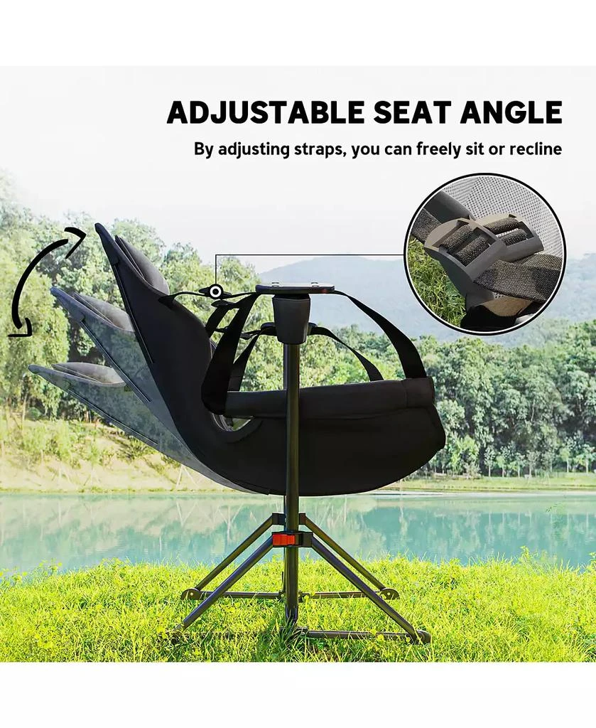 Outsunny Hammock Camping Chair Set of 2 with Adjustable Back, 5
