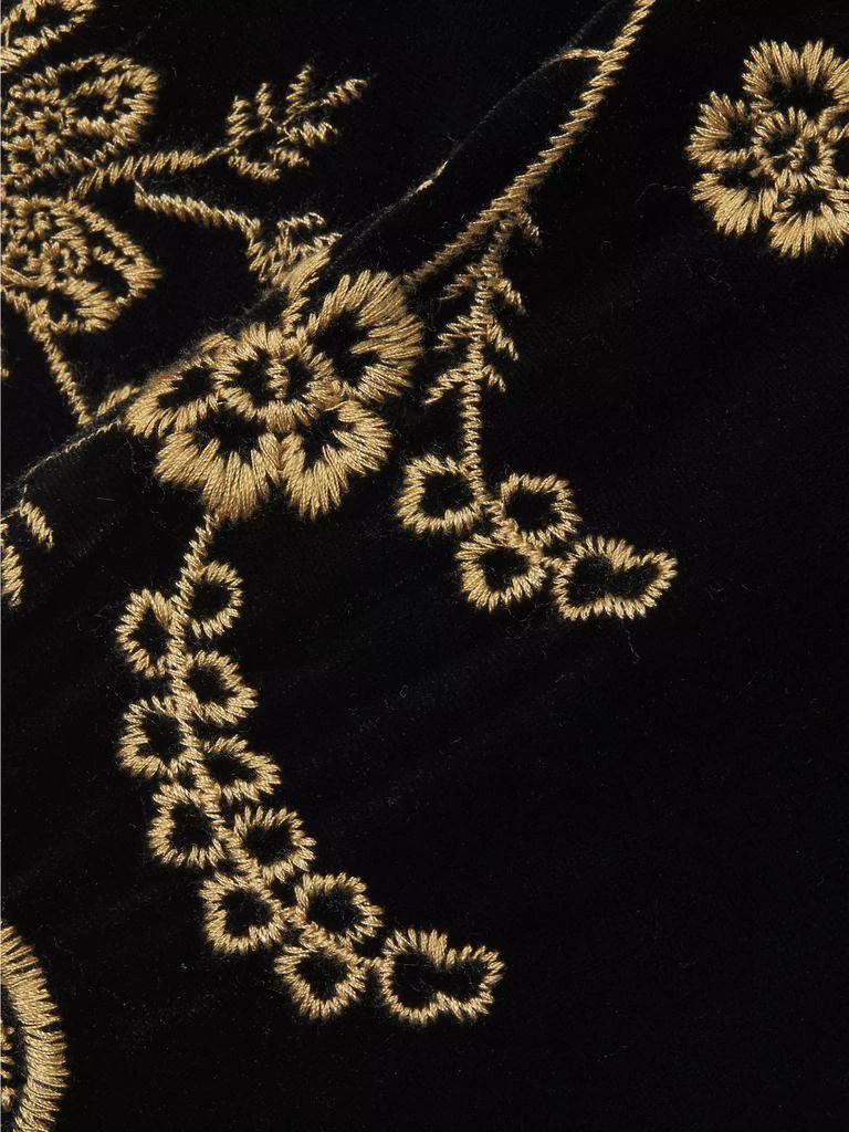 Johnny Was Embroidered Stretch Velvet High-Rise Leggings 6