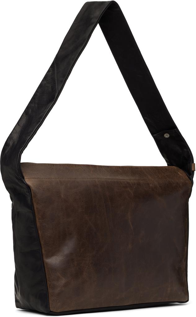 Omar Afridi Black & Brown Oily Cow Hide Oscar Bag