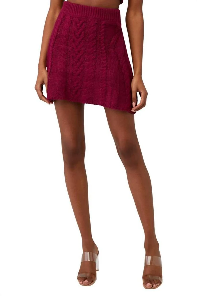 For Love & Lemons Layton Mini Skirt In Red 1