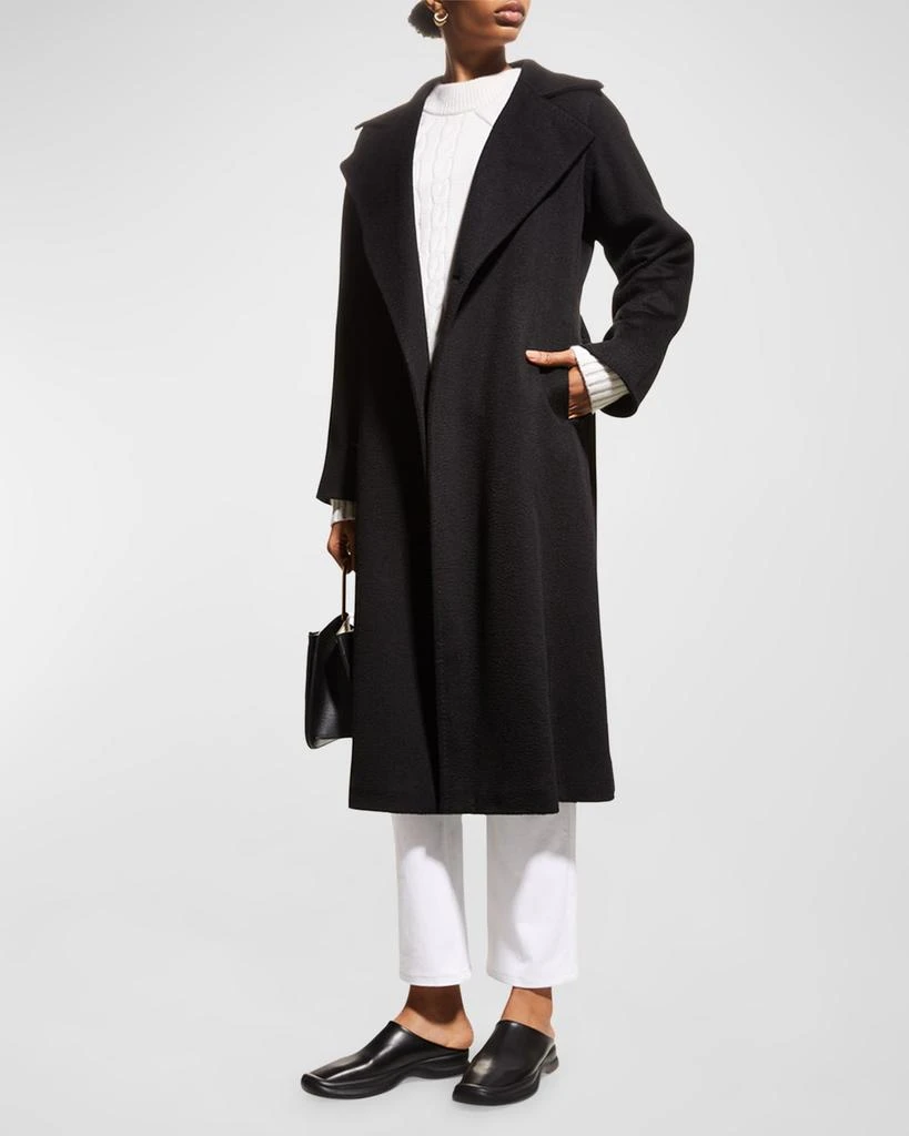 Max Mara Manuela Belted Camel Hair Coat, Black 3