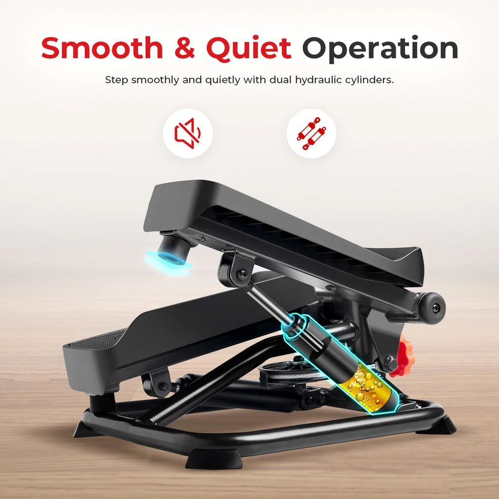 Sunny Health & Fitness Smart Advanced Stair Exercise Stepper with Exercise Bands 5