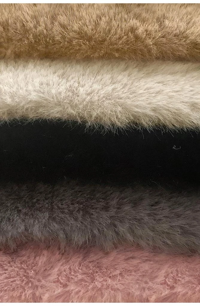 LUXE Faux Fur Rectangular Throw 3' X 5' - Black 4