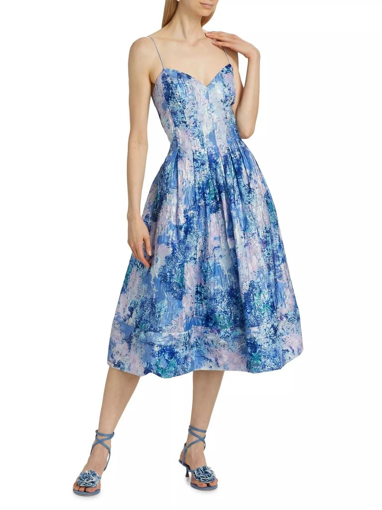 Monique Lhuillier Sage Jacquard Midi-Dress 2