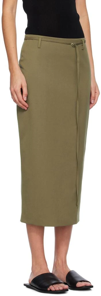 St. Agni Khaki Belted Midi Skirt 2