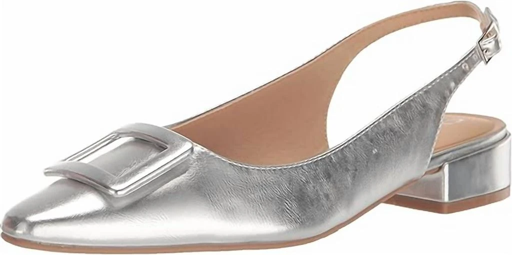 Chinese Laundry Women Sweetie Pointed Toe Slingback Flats In Silver 1