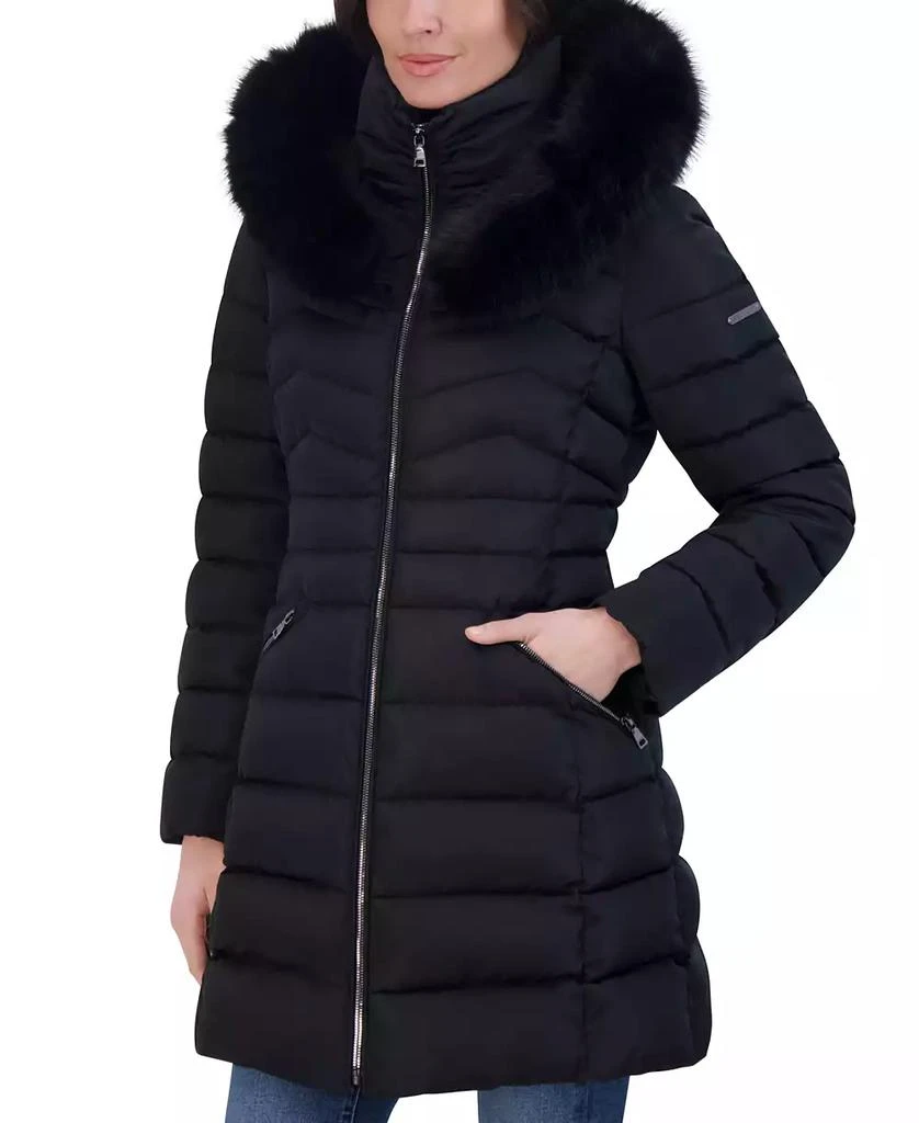 Laundry by Shelli Segal Women's Faux-Fur-Trim Hooded Puffer Coat 3