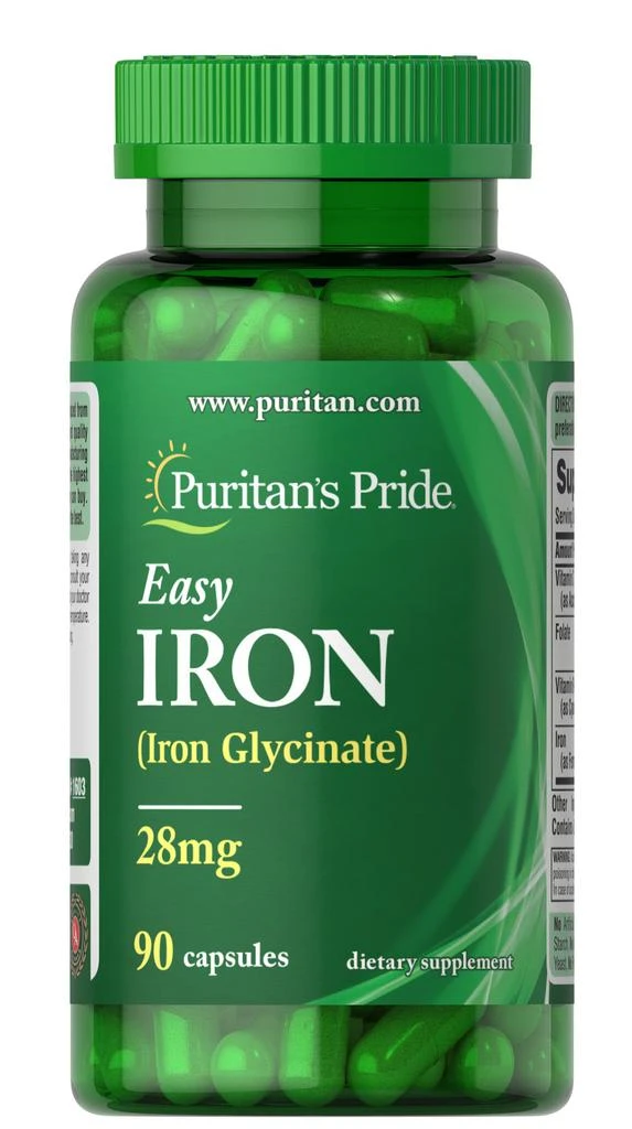 Puritan's Pride Easy Iron (Iron Glycinate), 90 Capsules 1