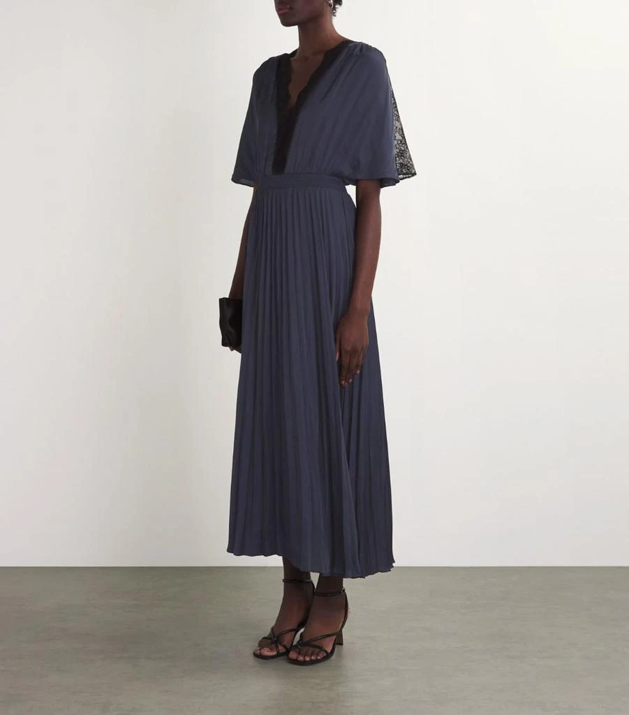 Maje Satin Lace-Trim Maxi Dress - Dresses & Skirts - BeyondStyle