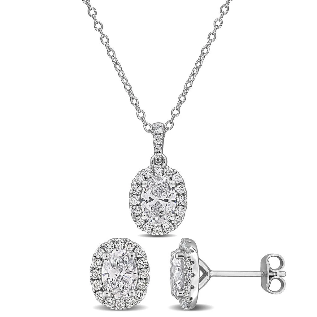 Mimi 
Max Created Forever 2 7/8ct TGW Oval or Round-Cut Lab-Grown Diamond Jewelry Set Sterling Silver