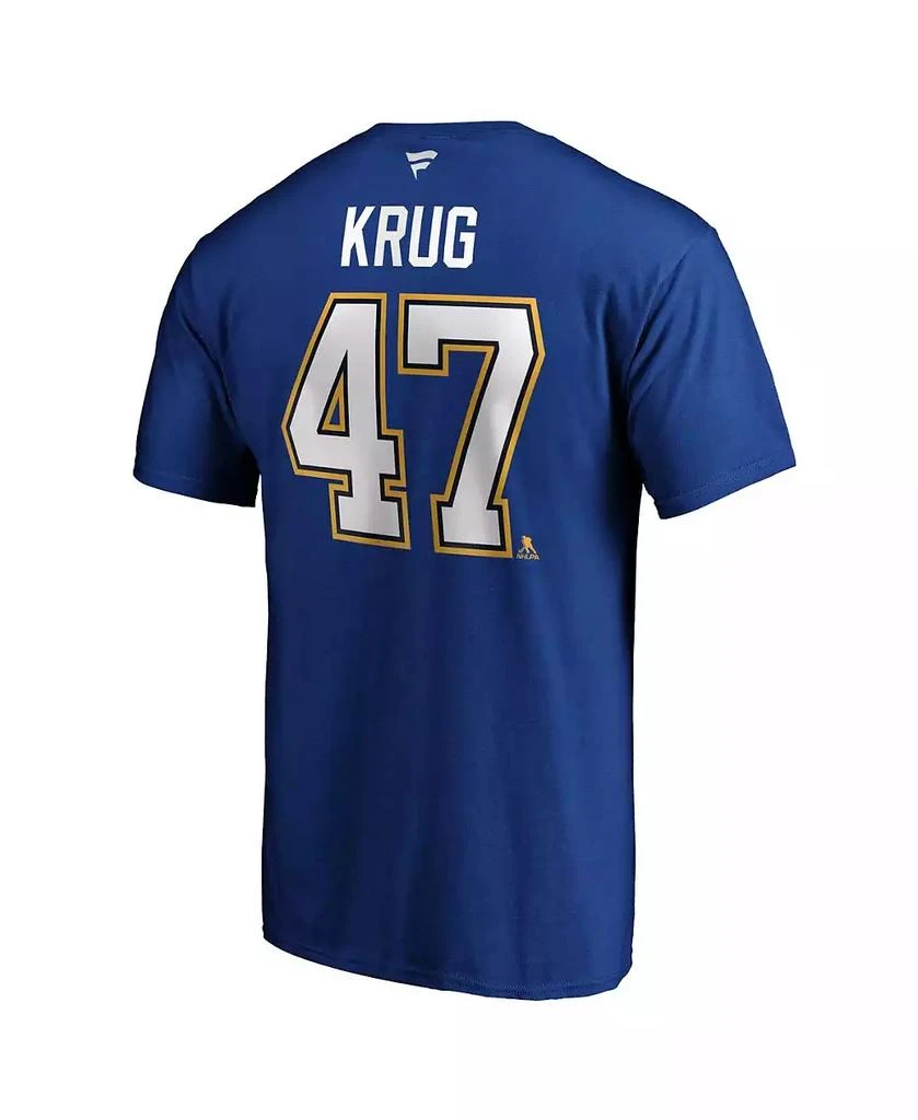 Fanatics Men's Torey Krug Blue St. Louis Blues Authentic Stack Name and Number T-shirt 3