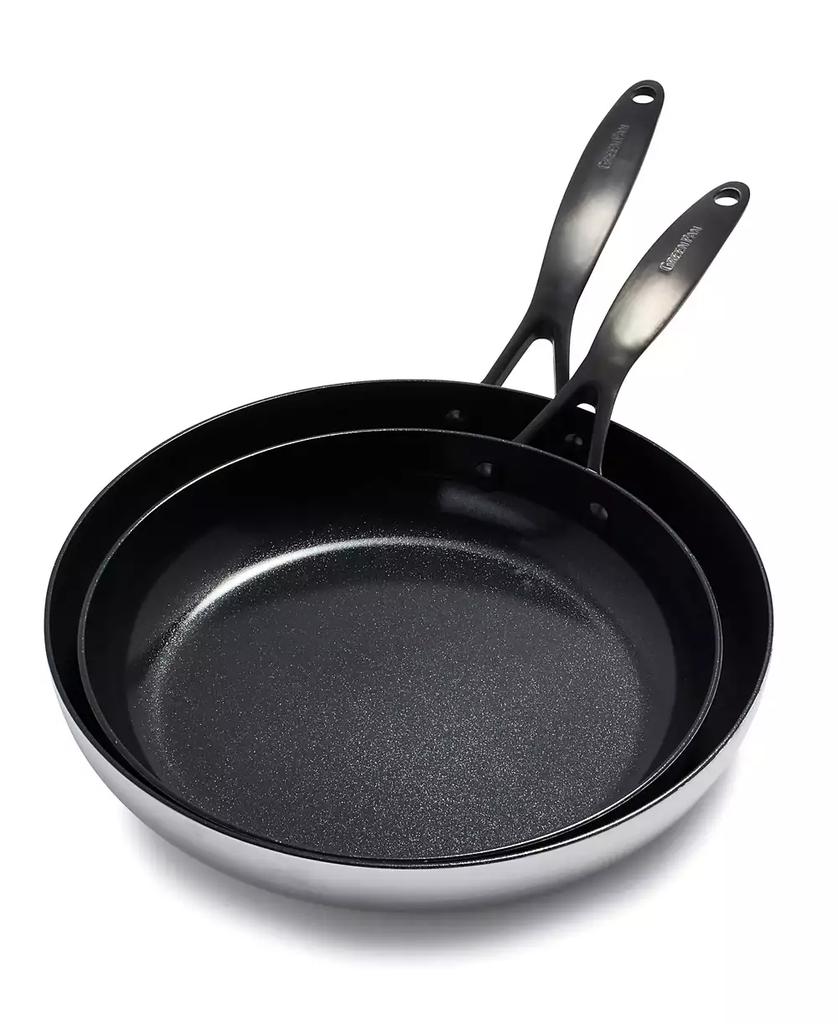 Greenpan Venice Pro Noir Tri-Ply Stainless Steel 2 Piece Nonstick Frying Pan Set