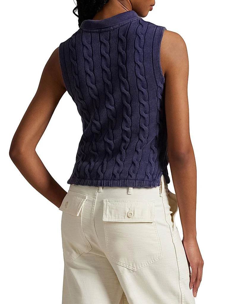 Ralph Lauren Cable-Knit Crop Polo Vest 4