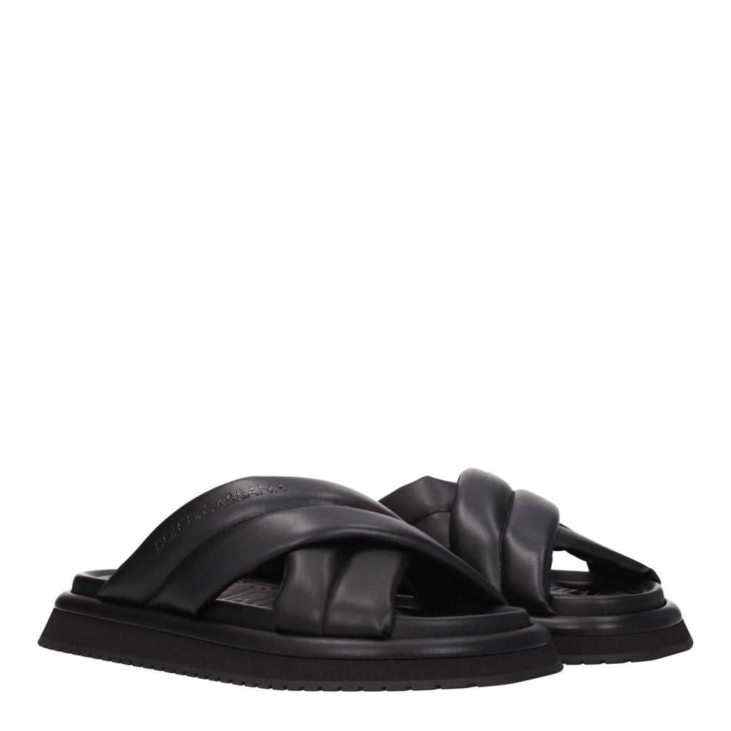 Dolce & Gabbana Dolce & Gabbana Black Leather Slipper