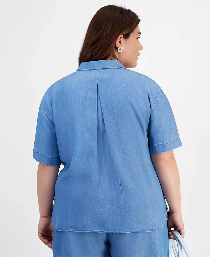 On 34th Trendy Plus Size Button-Down Woven Top, Created for Macy's 2