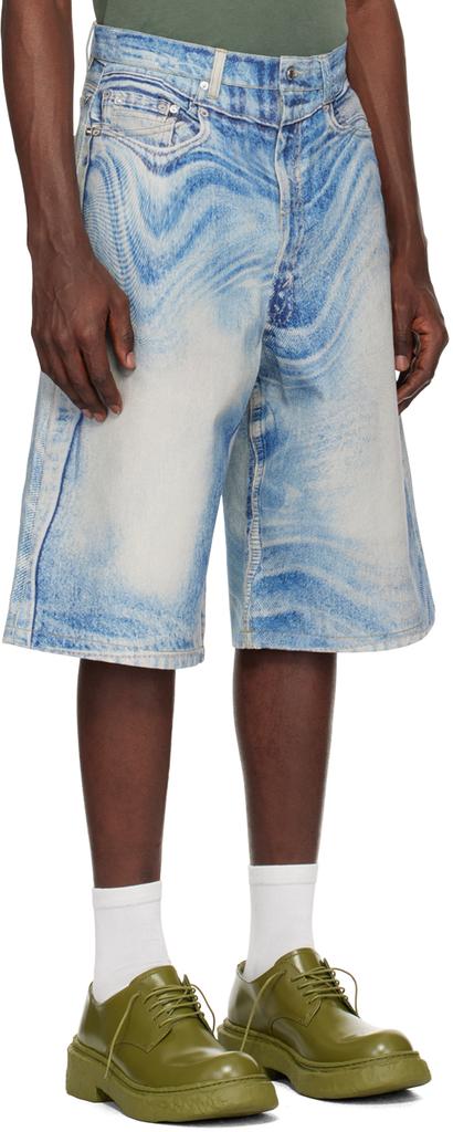 CAMPERLAB Blue Trompe-L'œil Denim Shorts