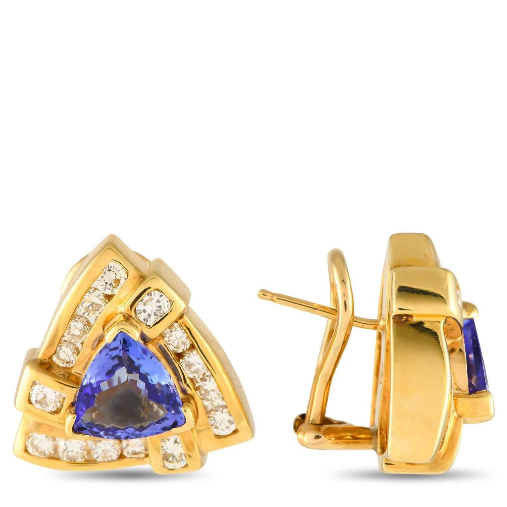 Non Branded 14K Yellow Gold Diamond and Tanzanite Earrings MF06-012424 2