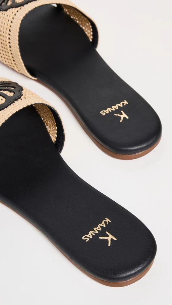 Kaanas Meera Fishnet Slides with Contrast Leather Seashell 3